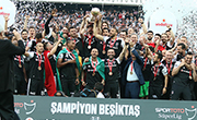 Champions Beşiktaş lift the Super League Cup at Vodafone Park