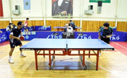 Table tennis team sitting in third place
