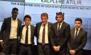 Signing ceremony for new Black Eagles Nicolas Isimat Mirin, Shinji Kagawa, Burak Yılmaz,  and Muhayer Oktay