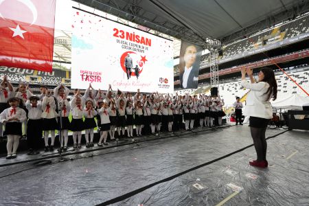  23 April National Sovereignty and Children's Day celebrations at Beşiktaş Tüpraş Stadium 
