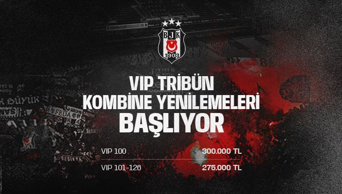 2025-2026 Sezonu VIP Tribün Kombine Yenilemeleri Hakkında Bilgilendirme
