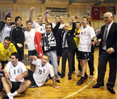 Handball Team Celebrates Victory
