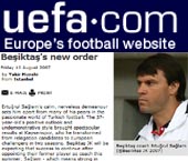 Ertuğrul Sağlam UEFA’nın Sitesinde