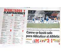 “Carew, Bilbao’yu gülünç duruma düşürdü”