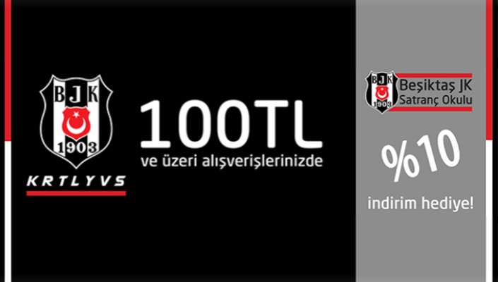 Kartal Yuvası’nda 100 TL ve Üstü Alışverişe BJK Satranç Okulu’nda Yüzde 10 İndirim!
