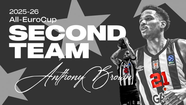 Beşiktaş GAİN Takımımızın Oyuncusu Anthony Brown, BKT EuroCup 2025/26 Sezonunun En İyi İkinci Beşine Seçildi