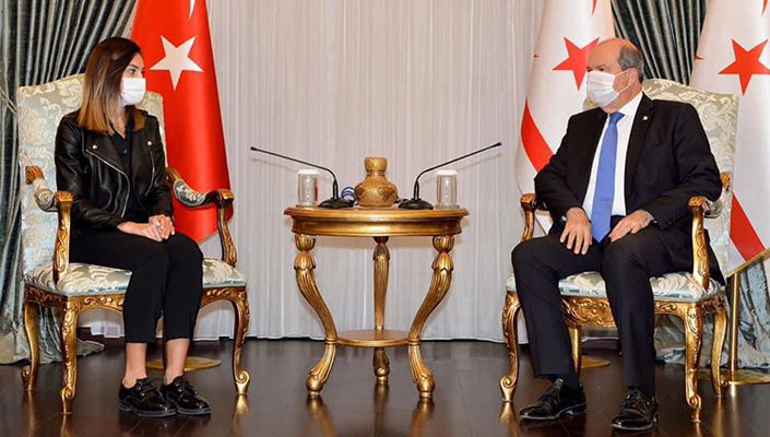 Kuzey Kıbrıs Türk Cumhuriyeti Cumhurbaşkanı Ersin Tatar, Milli Sporcumuz Tuğba Aydın’ı Kabul Etti