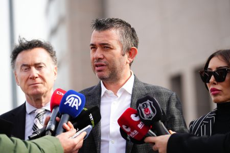 Beşiktaş Deputy Chairman Onur Göçmez speaks to sports media 